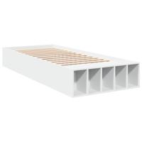 Bedframe bewerkt hout wit 90x190 cm - thumbnail