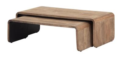 DTP Home Salontafel 'Evo' Teakhout, Set van 2 stuks DTP Home Salontafel 'Evo' Teakhout, Set van 2 stuks