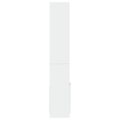 Hoge kast 92x33x180 cm bewerkt hout wit - thumbnail