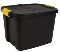 Opbergbox bankers box 42l met hndgr robuust zwart - thumbnail