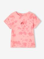 T-shirt tie & dye met korte mouwen voor meisjes snoepjesroze - thumbnail