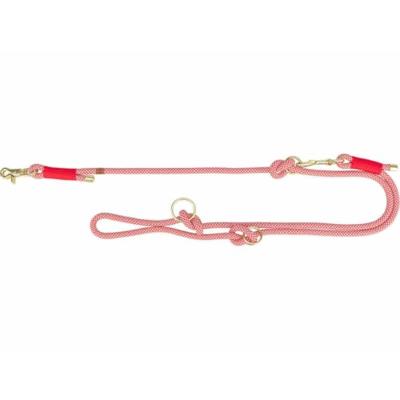 TRIXIE SOFT ROPE HONDENRIEM VERSTELBAAR ROOD / CREME 200X1 CM