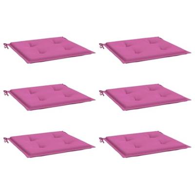 VidaXL Tuinstoelkussens 6 st 40x40x3 cm stof roze - thumbnail