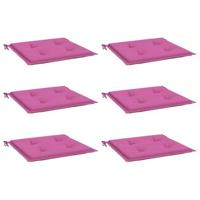 VidaXL Tuinstoelkussens 6 st 40x40x3 cm stof roze - thumbnail