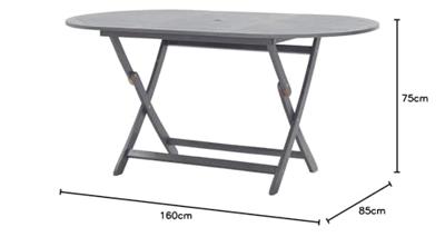 Tuintafel inklapbaar 160x85x75 cm massief acaciahout