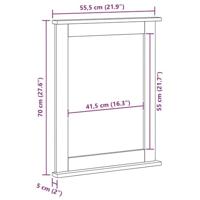 VidaXL Spiegel vigo honingbruin 55,5 x 5 x 70 cm massief grenenhout - thumbnail