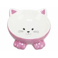 TRIXIE VOERBAK / DRINKBAK KATTENKOP VERHOOGD KERAMIEK ASSORTI 14 CM 150 ML - thumbnail