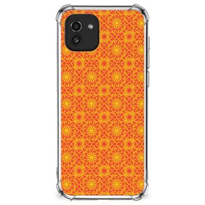 Samsung Galaxy A03 Doorzichtige Silicone Hoesje Batik Oranje Samsung Galaxy A03 Doorzichtige Silicone Hoesje Batik Oranje