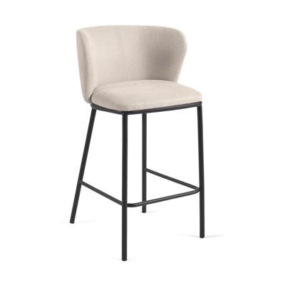 Kave Home Barstoel 'Ciselia' Chenille (zithoogte 65cm), kleur beige