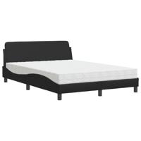 Bed met matras kunstleer zwart 140x200 cm - thumbnail
