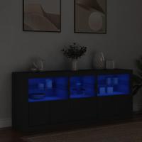 Dressoir met LED-verlichting 162x37x67 cm zwart - thumbnail