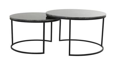 Light & Living Salontafel 'Alfio' Set van 2 stuks, bruin marmer+zwart Light & Living Salontafel 'Alfio' Set van 2 stuks, bruin marmer+zwart