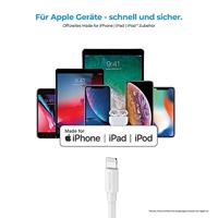 Lade/gegevenskabel lightning 1m wit MFI-certified - thumbnail