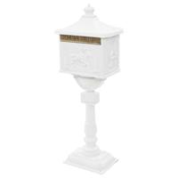 VidaXL Staande brievenbus vintage stijl roestbestendig aluminium wit - thumbnail