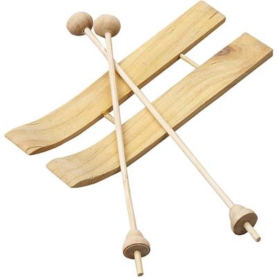 Creativ Company Houten mini ski met stokken, 3 paar - thumbnail