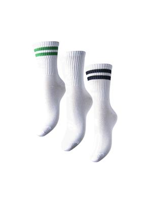 3-pack dames sokken - Microvezel dames sokken met streep - Snel drogend