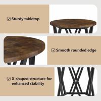 Nestbare Bijzettafel 3 pcs Gerookt eiken 53 x 53 x 40 cm - thumbnail