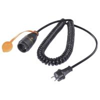 Sygonix SY-6746418 Stroom Verlengkabel Zwart, Oranje 5 m H07BQ-F 3G 1,5 mm² Spiraalkabel, Afsluitbaar, Weerbestendig - thumbnail