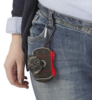 Poepzak dispenser zwartrood nylon