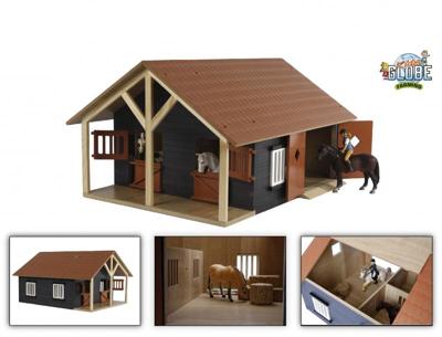 Kids GLOBE paardenstal met 2 boxen en berging, 1:24 Kids GLOBE paardenstal met 2 boxen en berging, 1:24