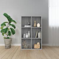 Boekenkast/dressoir 66x30x98 cm bewerkt hout grijs sonoma eiken - thumbnail