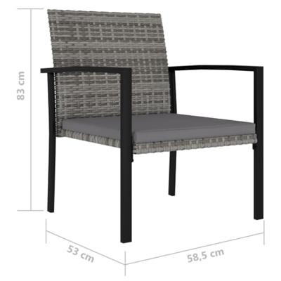 Tuinstoelen 4 st poly rattan grijs