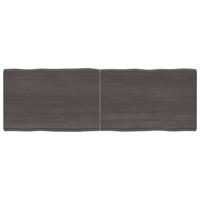 Tafelblad natuurlijke rand 180x60x(2-6)cm eikenhout donkerbruin - thumbnail