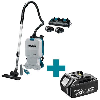 Makita DVC660PT2 Accu Rugstofzuiger voor Schoonmaak 2x18V 5.0Ah