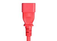 Monoprice Verlengkabel - 2 Voeten - Rood | 18AWG 3 Dirigent PC/Mon 10A (IEC 60320 C14 naar IEC 60320 C13) - thumbnail