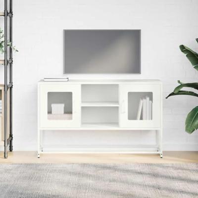 Tv-meubel 100,5x39x60,5 cm staal wit Tv-meubel 100,5x39x60,5 cm staal wit