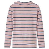 Kindershirt met lange mouwen gestreept 128 lichtroze - thumbnail