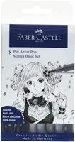 Faber Castell FC-167107 Tekenstift Faber-Castell Pitt Artist Pen Manga 8-delig Etui Basic - thumbnail
