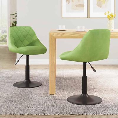 Eetkamerstoelen draaibaar 2 st fluweel lichtgroen