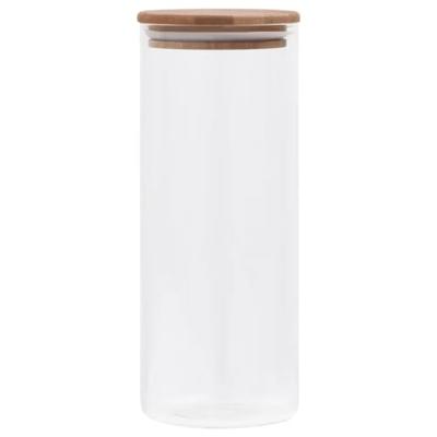VidaXL Opbergpotten met bamboe deksel 6 st 1000 ml glas VidaXL Opbergpotten met bamboe deksel 6 st 1000 ml glas