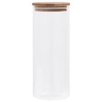 VidaXL Opbergpotten met bamboe deksel 6 st 1000 ml glas - thumbnail