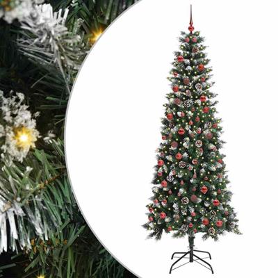 Kunstkerstboom met 300 LED Groen 210 cm PVC en Plastic en Staal