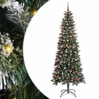 Kunstkerstboom met 300 LED Groen 210 cm PVC en Plastic en Staal - thumbnail