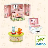 Bloem muziekdoos - DJECO roze, bedrukt - thumbnail