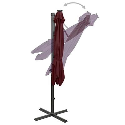 VidaXL Zweefparasol met paal en led-verlichting 250 cm bordeauxrood