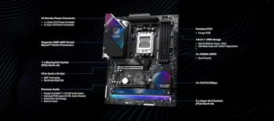 Moederbord ASRock X870 Riptide WiFi Intel Wi-Fi 6 AMD AM5 AMD X870