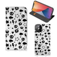Mobiel BookCase iPhone 12 Pro Max Silver Punk - thumbnail