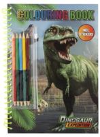 Creative Craft Group Dino kleurboek met potloden - thumbnail