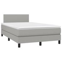 Boxspring met matras stof lichtgrijs 120x190 cm - thumbnail