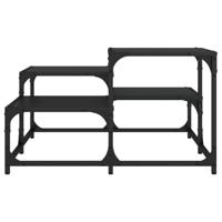 Salontafel 68x68x40 cm bewerkt hout zwart - thumbnail