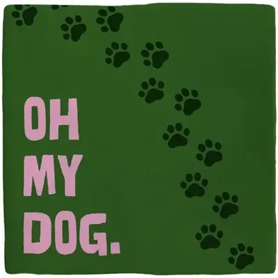 Plenty Gifts tegeltje keramiek oh my dog 10x10cm groen