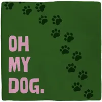 Plenty Gifts tegeltje keramiek oh my dog 10x10cm groen - thumbnail