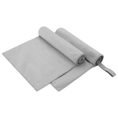 VidaXL Sporthanddoeken 2 pcs grijs 100 x 50 cm polyester en polyamide VidaXL Sporthanddoeken 2 pcs grijs 100 x 50 cm polyester en polyamide