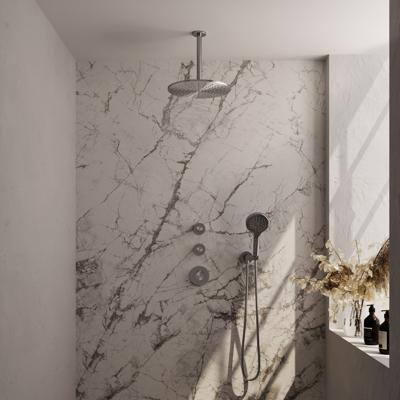 Brushed PVD Stainless Steel Thermostatic Shower Set with 30 cm Rain Shower Head