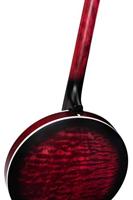 Ortega Falcon Series 5-string Banjo Transparent Fire Red elektrisch-akoestische banjo met gigbag - thumbnail