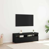 TV-kast Zwart Eiken 120 x 35 x 40 cm Bewerkt hout - thumbnail